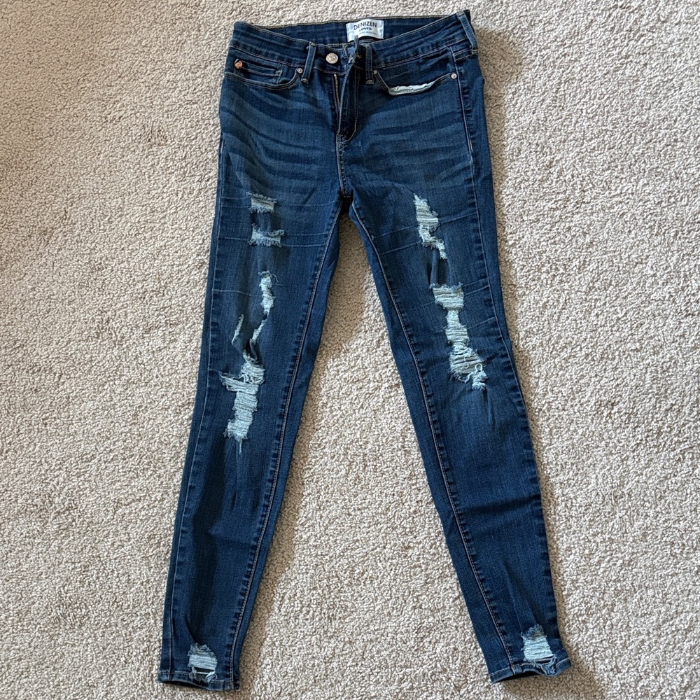 Levi's Dark Blue Distressed Skinny Jeans